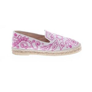 Pink Embroidered Slip-On Espadrille